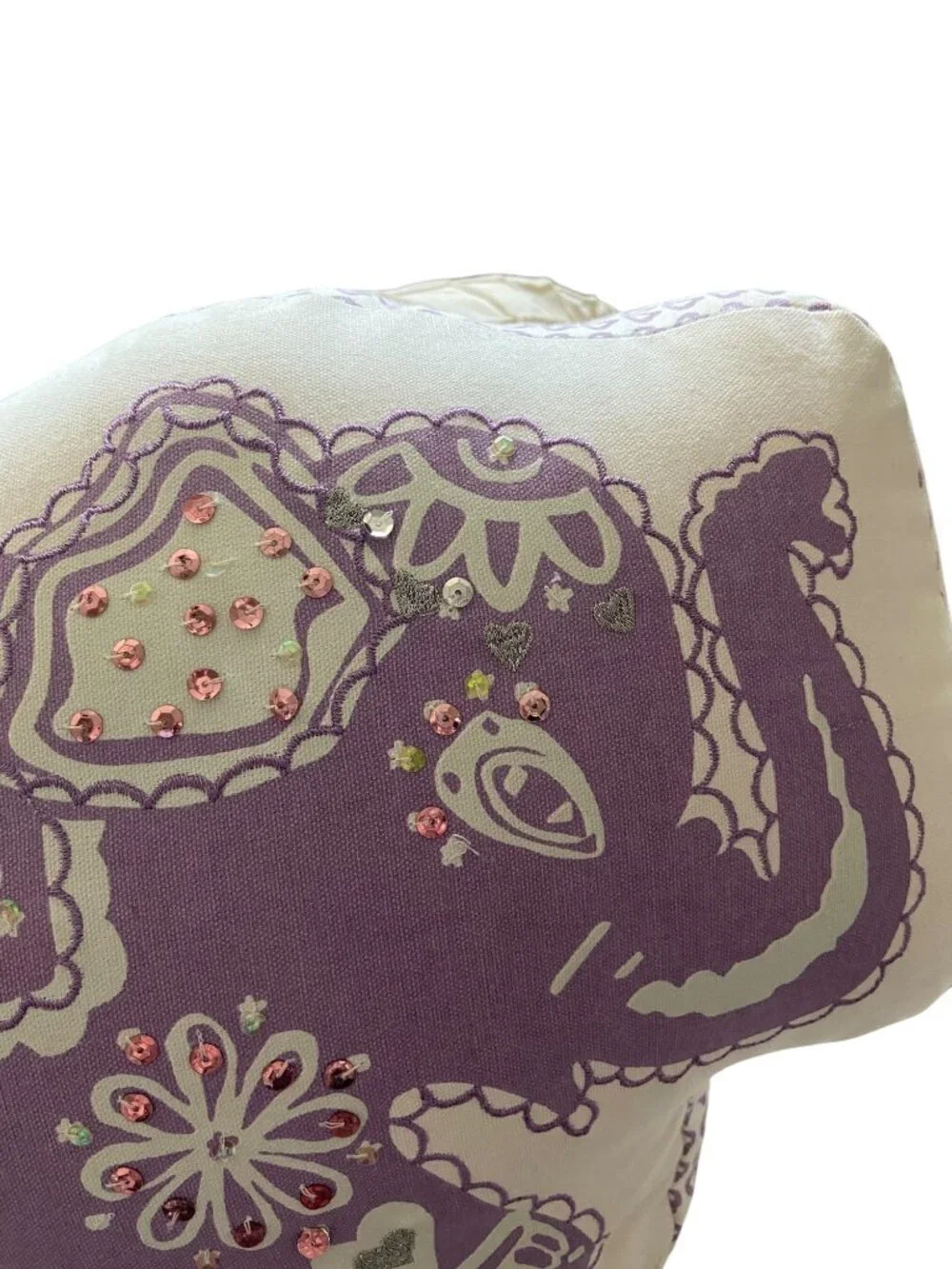 Pottery Barn Kids Purple Stella Elephant Pillow One Size Boho Summer Whimsical